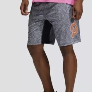 Adidas X Peleton Gray Primegreen Athletic Shorts Men's Size XL zip pockets